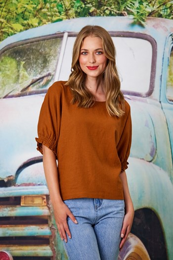 Santorini Linen Blend Top